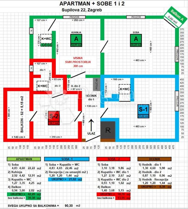 Wohnung Donji grad, Donji Grad, 90,30m2