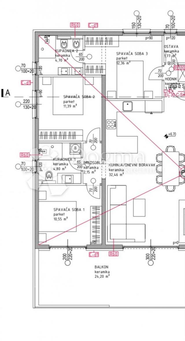 Flat Okrug Gornji, Okrug, 107,55m2