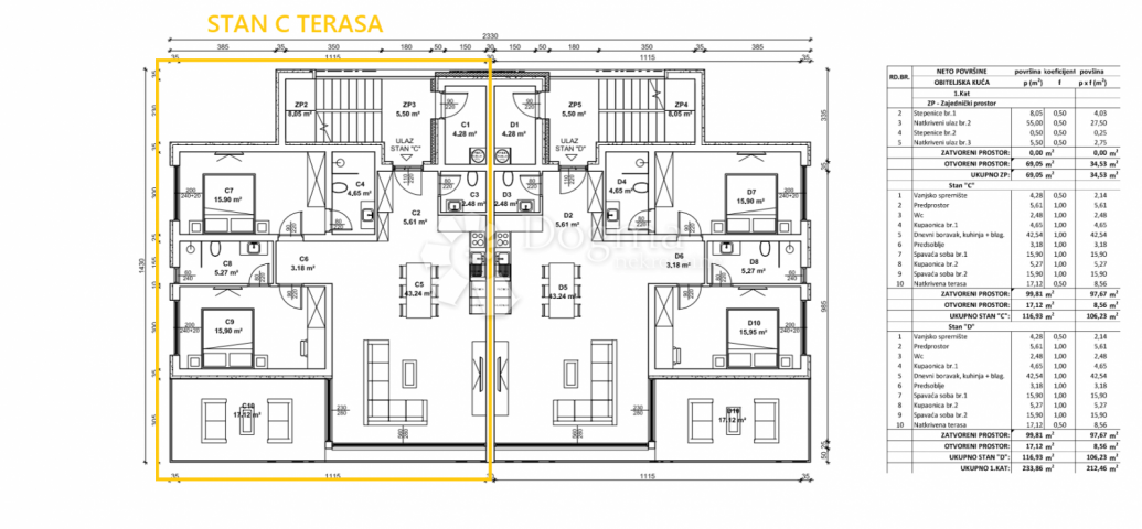 Wohnung Poreč, 107,76m2