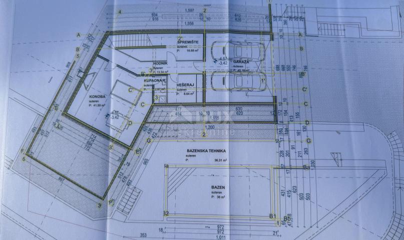 OPATIJA, POLJANE - Grundstück 4400m2 mit Baugenehmigung für Villa mit Pool und Meerblick