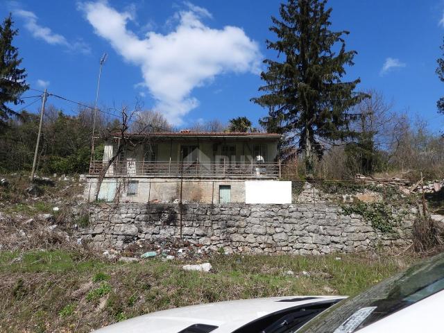 OPATIJA, IČIĆI, POLJANE- altes Haus 130m2 MIT BAUGENEHMIGUNG!!! mit Meerblick + Garten 4400m2