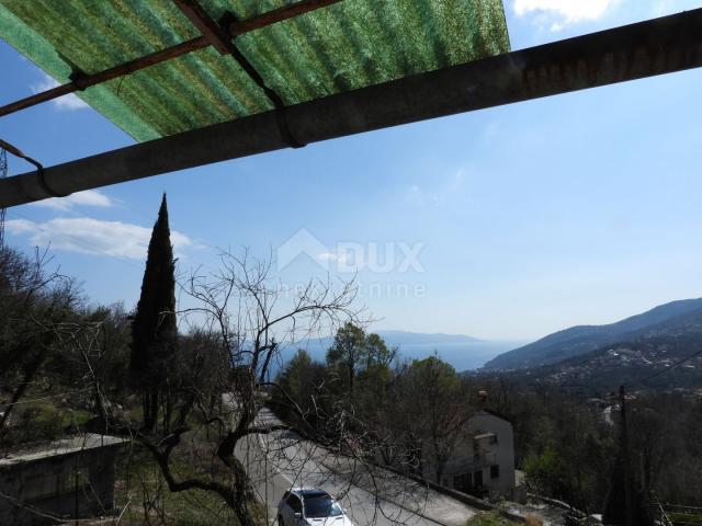 OPATIJA, IČIĆI, POLJANE- altes Haus 130m2 MIT BAUGENEHMIGUNG!!! mit Meerblick + Garten 4400m2