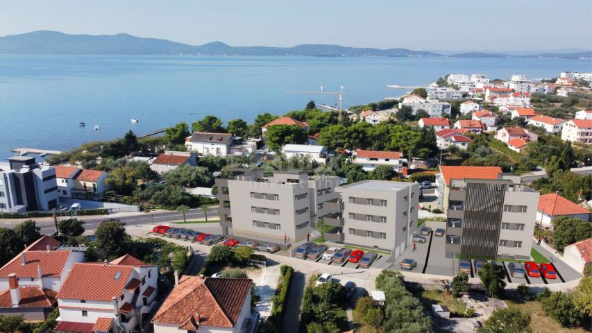 ZADAR, SUKOŠAN, 2 bedroom + bathroom apartment in a superb new building with a sea view