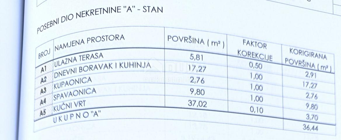 ISTRA, LIŽNJAN 1S+DB stan na prizemlju s vrtom i parkingom 36 m2