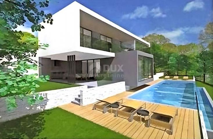 ISTRIA, RABAC - Land with building permit and sea view