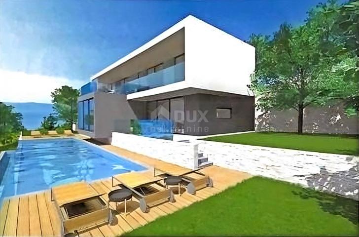 ISTRIA, RABAC - Land with building permit and sea view