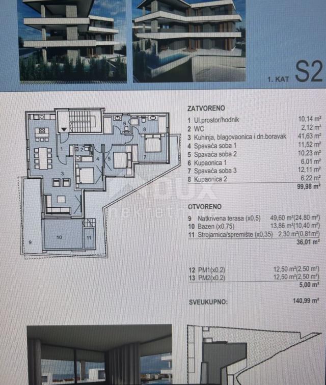 PAG, NOVALJA - Luxuriöses Penthouse mit Pool, S3, Z1