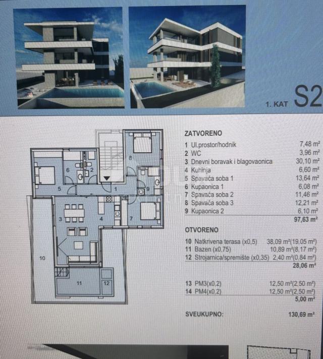 PAG, NOVALJA - Luxurious apartment with pool, S2, Z2