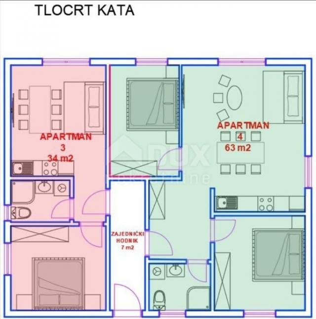 PAG, TOWN OF PAG - House with 4 apartments and a spacious garden