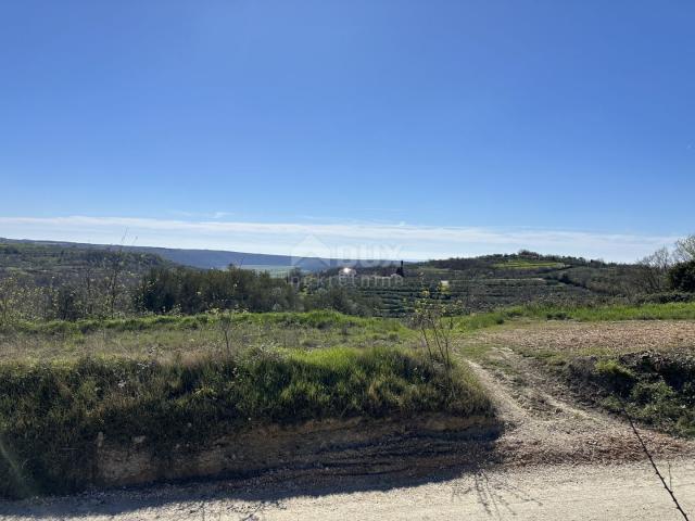 ISTRIEN, BUJE - Baugrundstück am Dorfrand mit Blick auf das Meer und die Natur