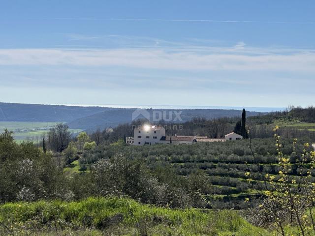 ISTRIEN, BUJE - Baugrundstück am Dorfrand mit Blick auf das Meer und die Natur