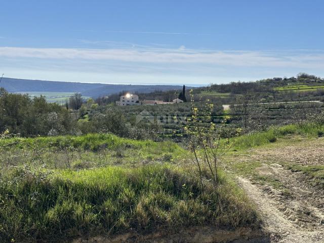 ISTRIEN, BUJE - Baugrundstück am Dorfrand mit Blick auf das Meer und die Natur