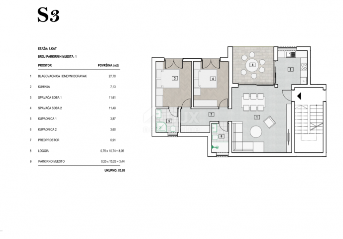 PRIMOŠTEN, DOLAC - Apartment S3 mit der schönsten Aussicht