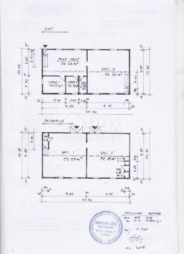 MATULJI – Verkaufs- und Produktionslagerfläche 400 m2 mit 638 m2 Hof