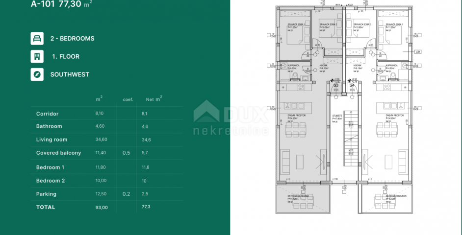 ZADAR, PRIVLAKA Apartment in a new building with a sea view!