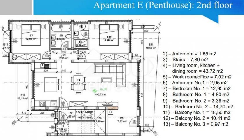 ISTRIEN, ROVINJ - Penthouse in einem neuen Gebäude, 1 km vom Meer und 2 km vom Stadtzentrum entfernt