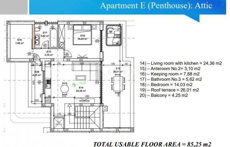 ISTRIEN, ROVINJ - Penthouse in einem neuen Gebäude, 1 km vom Meer und 2 km vom Stadtzentrum entfernt