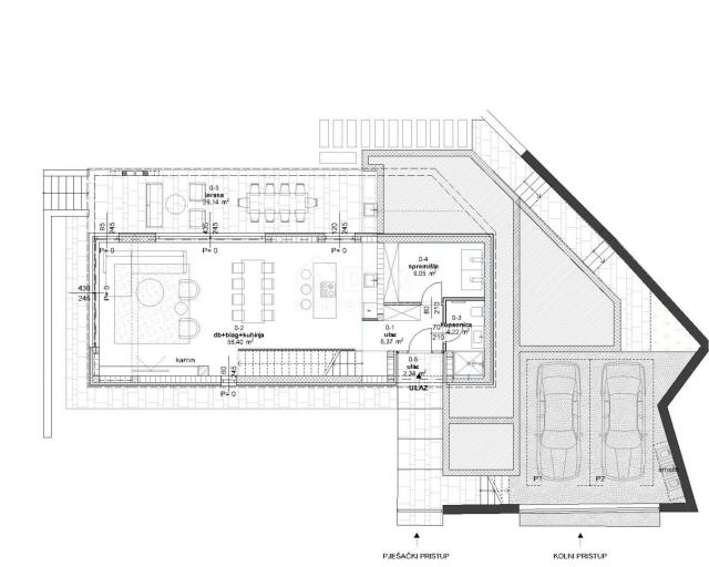 OTOK KRK, DOBRINJ (okolica) - Zemljište s projektom moderne vile