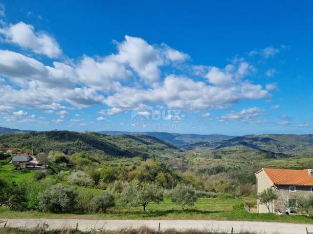 ISTRA, BUZET - Imanje s 4 stambena objekta i jednim poslovno-stambenim objektom, otvoreni pogled na 