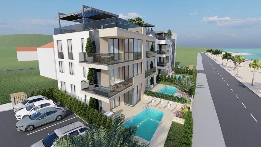 ZADAR, SUKOŠAN – Luxuriöses Penthouse im Bau, 1. Reihe zum Meer CS05