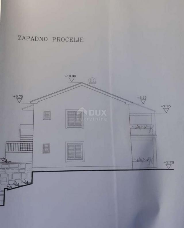 OPATIJA, MATULJI - Grundstück 1372m2 MIT 2 BAUGENEHMIGUNGEN! für 2 Familienhäuser/ 2 Häuser zu vermi