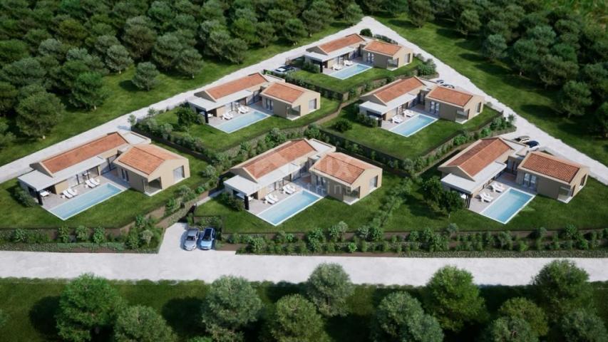 ISTRIA, BUJE - Building plot with permission for two villas with swimming pool, beautiful sea view