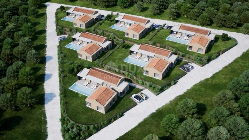 ISTRIA, BUJE - Building plot with permission for two villas with swimming pool, beautiful sea view