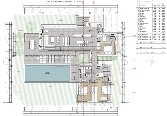 ISTRIA, BUJE - Building plot with permission for two villas with swimming pool, beautiful sea view