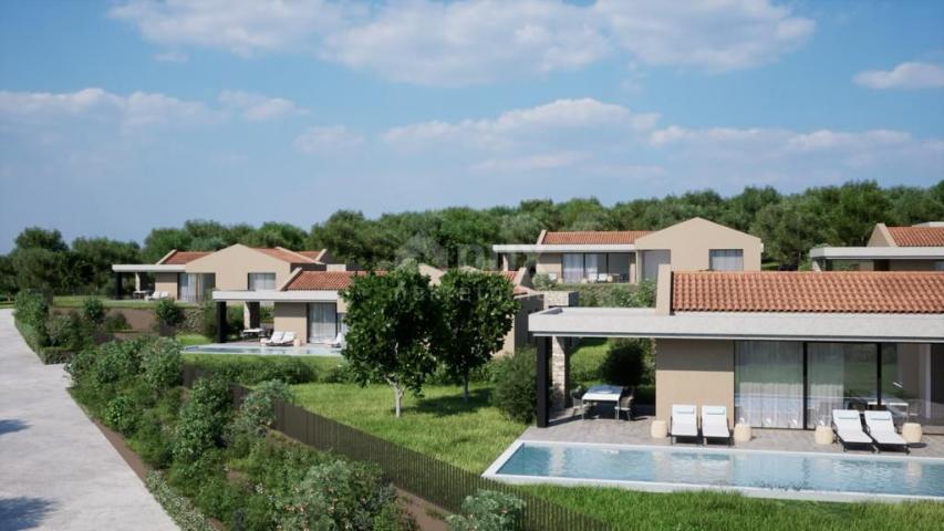 ISTRIEN, BUJE - Bauland mit Genehmigung für 3 Villen mit Swimmingpool, wunderschönem Meerblick