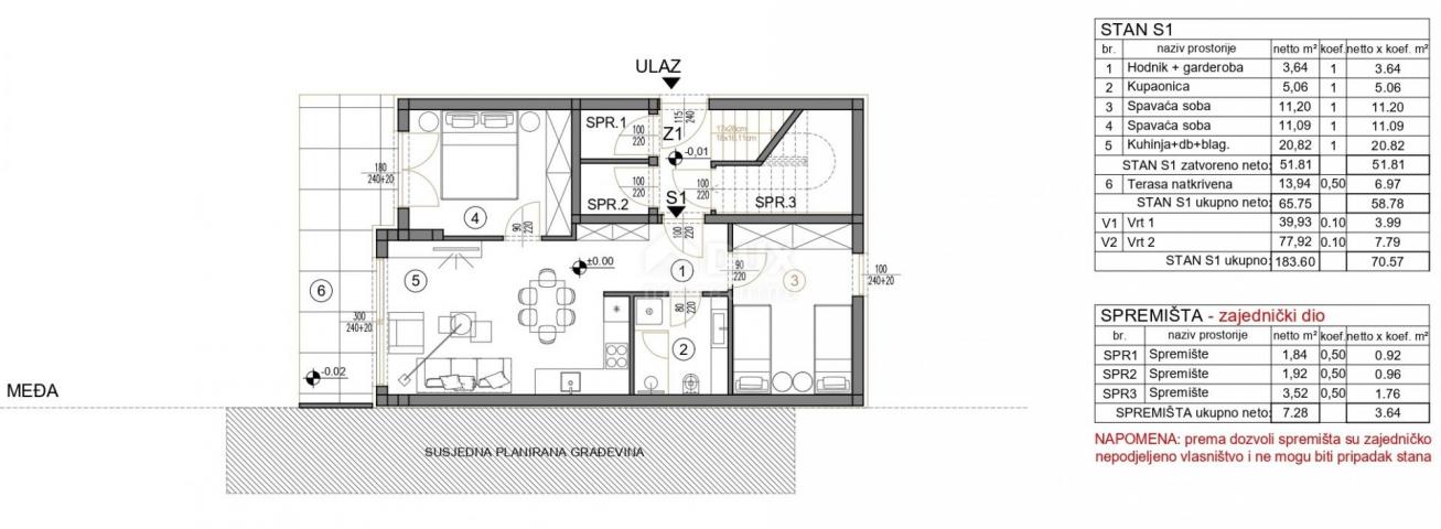 ISTRIEN, MEDULIN - Zweizimmerwohnung im Erdgeschoss mit Garten