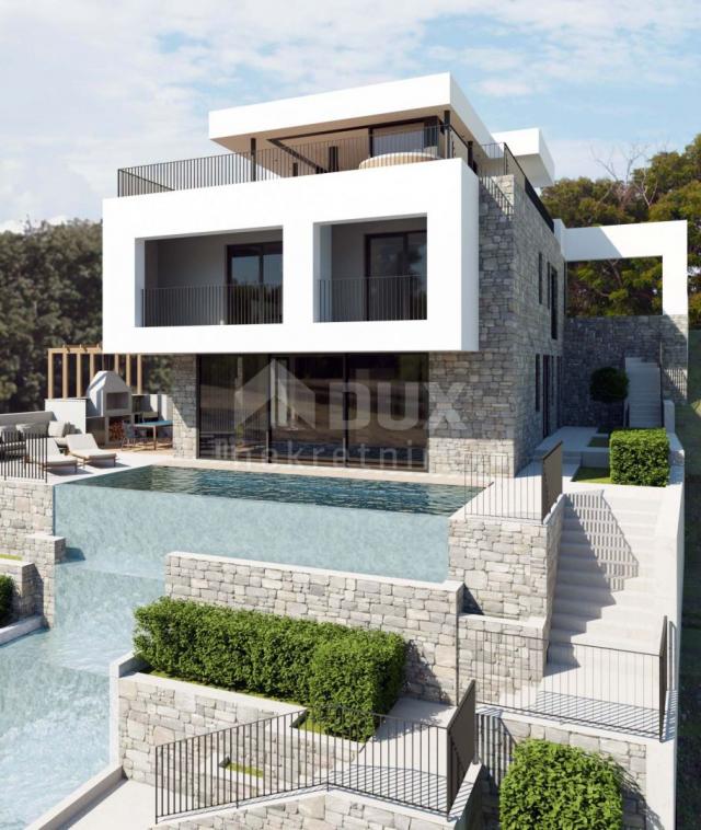 OPATIJA - luksuzna moderna villa 300m2 s bazenom i pogledom na more + uređena okućnica 650m2