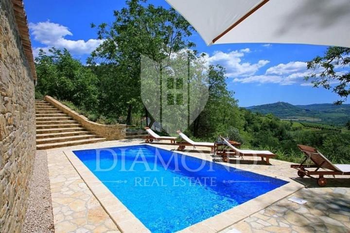 Oprtalj surroundings, villa with pool and panoramic view