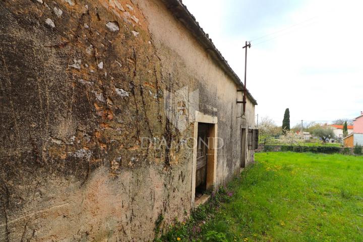 Žminj, kamena kuća za renovaciju sa velikom okućnicom 