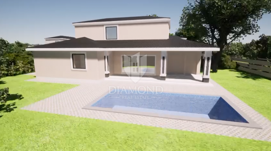 Pula, surroundings, new modern house with pool and garden