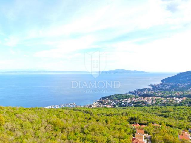 Opatija, okolica, građevinsko zemljište sa panoramskim pogledom na Kvarner