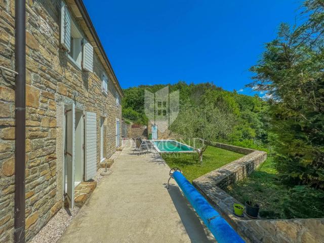 Oprtalj surroundings, designer stone house with swimming pool