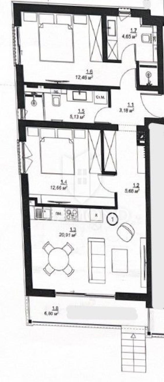 Medulin, luxury new building, 2nd row to the sea