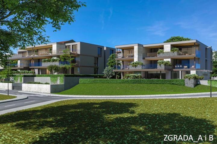 Istra, Novigrad, dvosoban stan u prizemlju NKP 109, 98 m2, moderna novogradnja