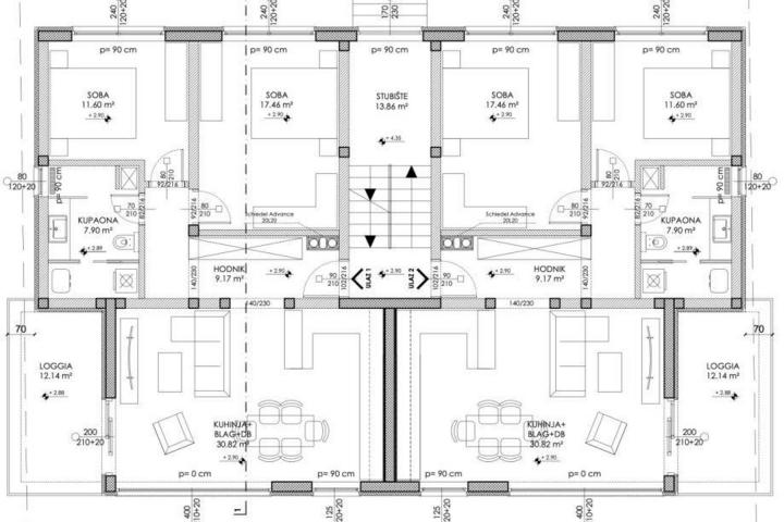 Pula, Štinjan - luksuzni stan S2 u NOVOGRADNJI, NKP 120. 59 m2