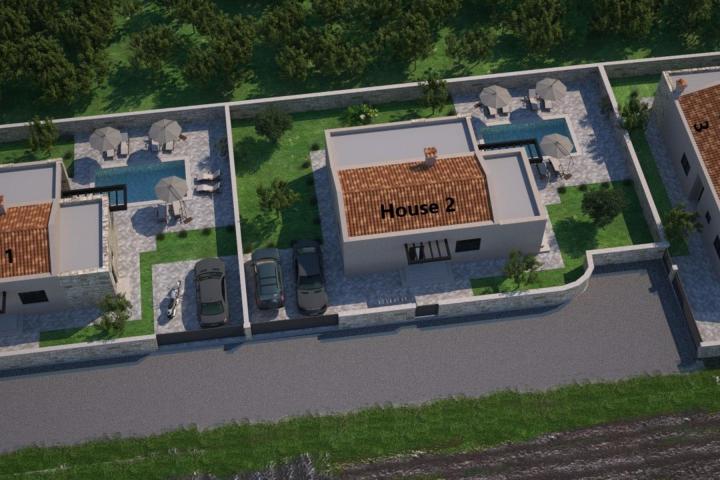 Svetvinčenat, Čabrunići - prekrasna moderna samostojeća prizemnica C, s bazenom 24 m2, 92. 73 m2