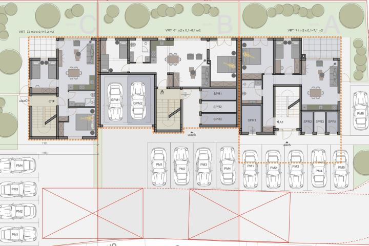 Pula, Štinjan - kvalitetni trosobni stan u novogradnji s vrtom, prizemlje NKP 74. 78m2- 800 m od mor