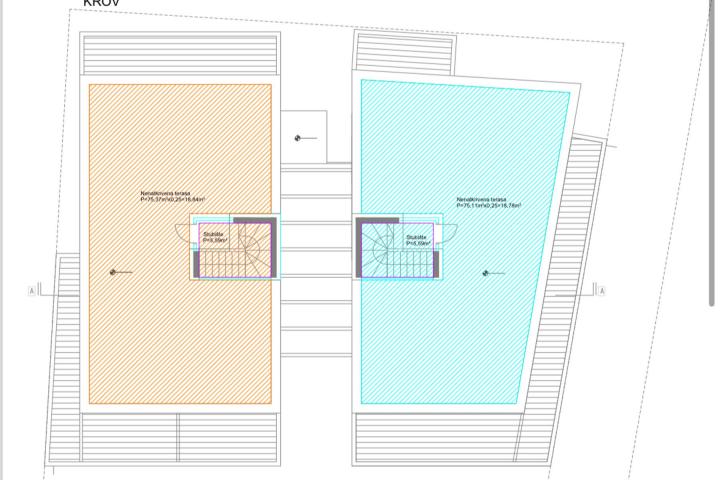 Zadar, Diklo, trosoban stan NKP 136, 53m2 s krovnom terasom i pogledom na more 