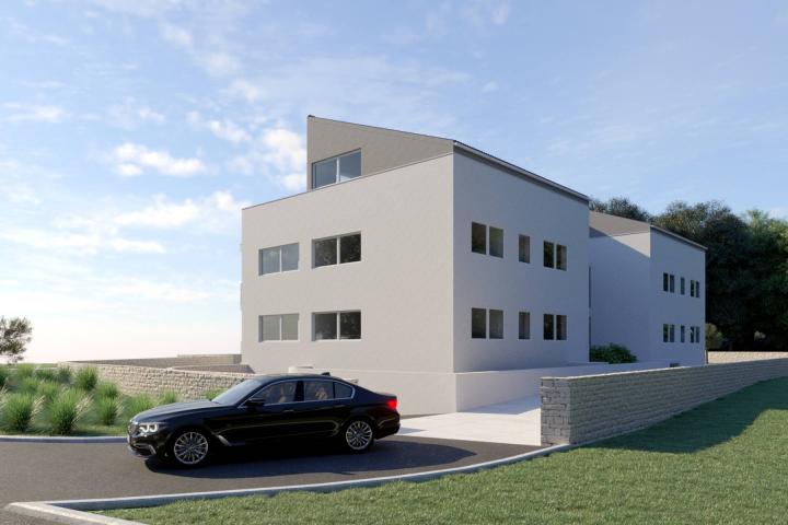 Istra, Rovinj, stan B u prizemlju s 3 spavaće sobe, vrtom 82m2 i natkrivenom terasom 18m2