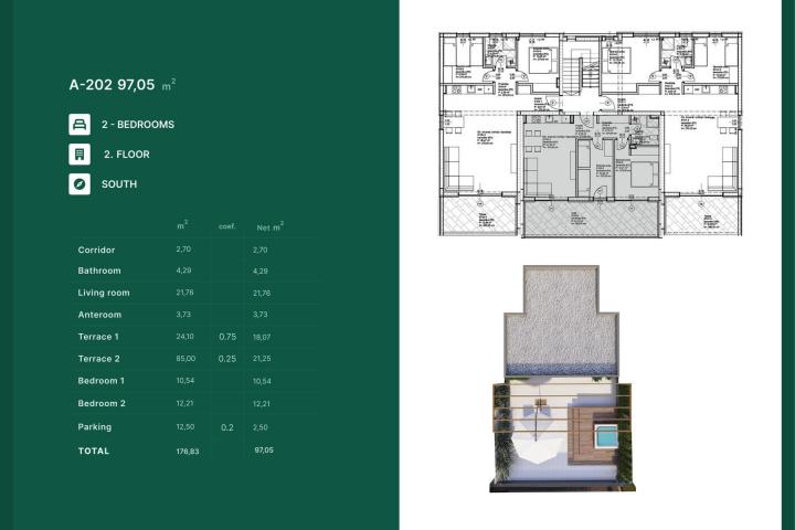 Zadar, Privlaka, NOVOGRADNJA luksuzan penthouse NKP 97, 05 m2 s jacuzzijem