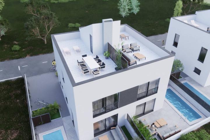 Istra, Peroj - moderna duplex kuća sa pogledom na more i bazenom, NKP 111. 21 m2