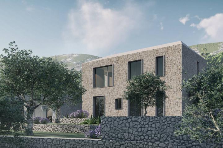 Otok Hvar, Jelsa, atraktivno građevinsko zemljište 3393, 60 m2 s idejnim projektom za tri ville