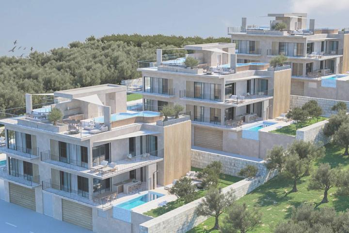 Trogir, Marina, luksuzan stan u novogradnji s krovnim bazenom, 243, 14 m2