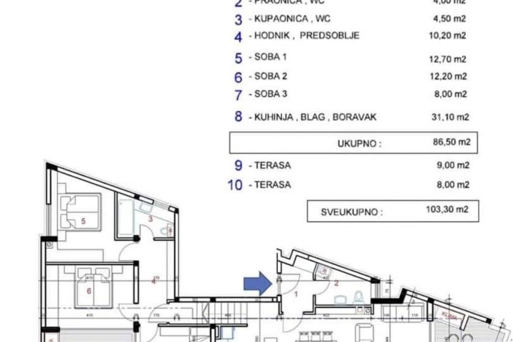 Zadar, Borik, lijep trosoban stan na izvrsnoj lokaciji