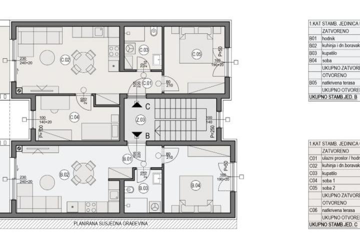 Pula, Valdebek - vrhunski trosobni stan u novogradnji na prvom katu C, NKP 55 m2