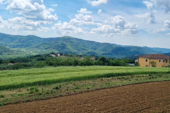 Istra, Buzet, građevinsko zemljište s pogledom na zelenilo  u pravoj oazi mira